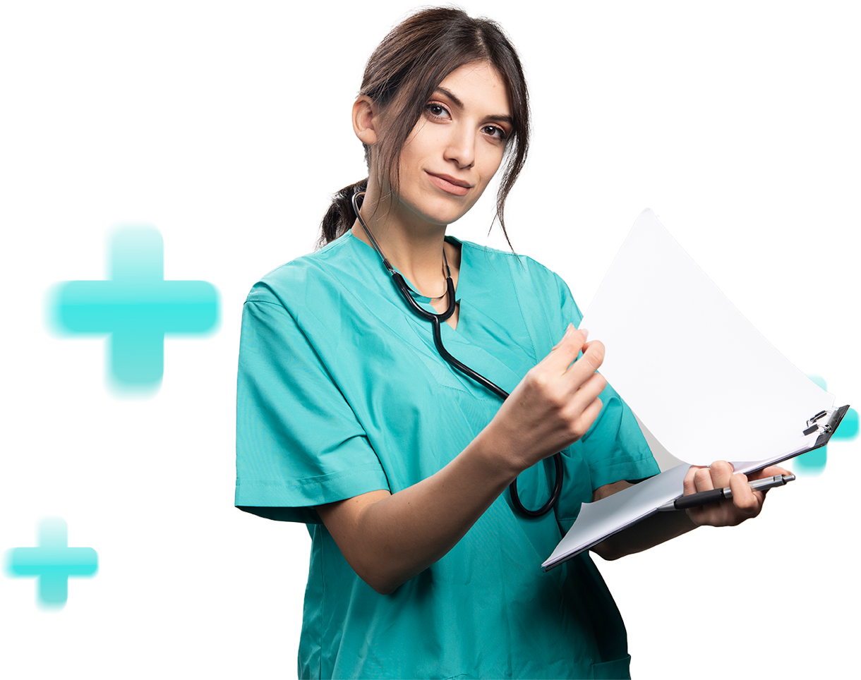 Enfermera con folder